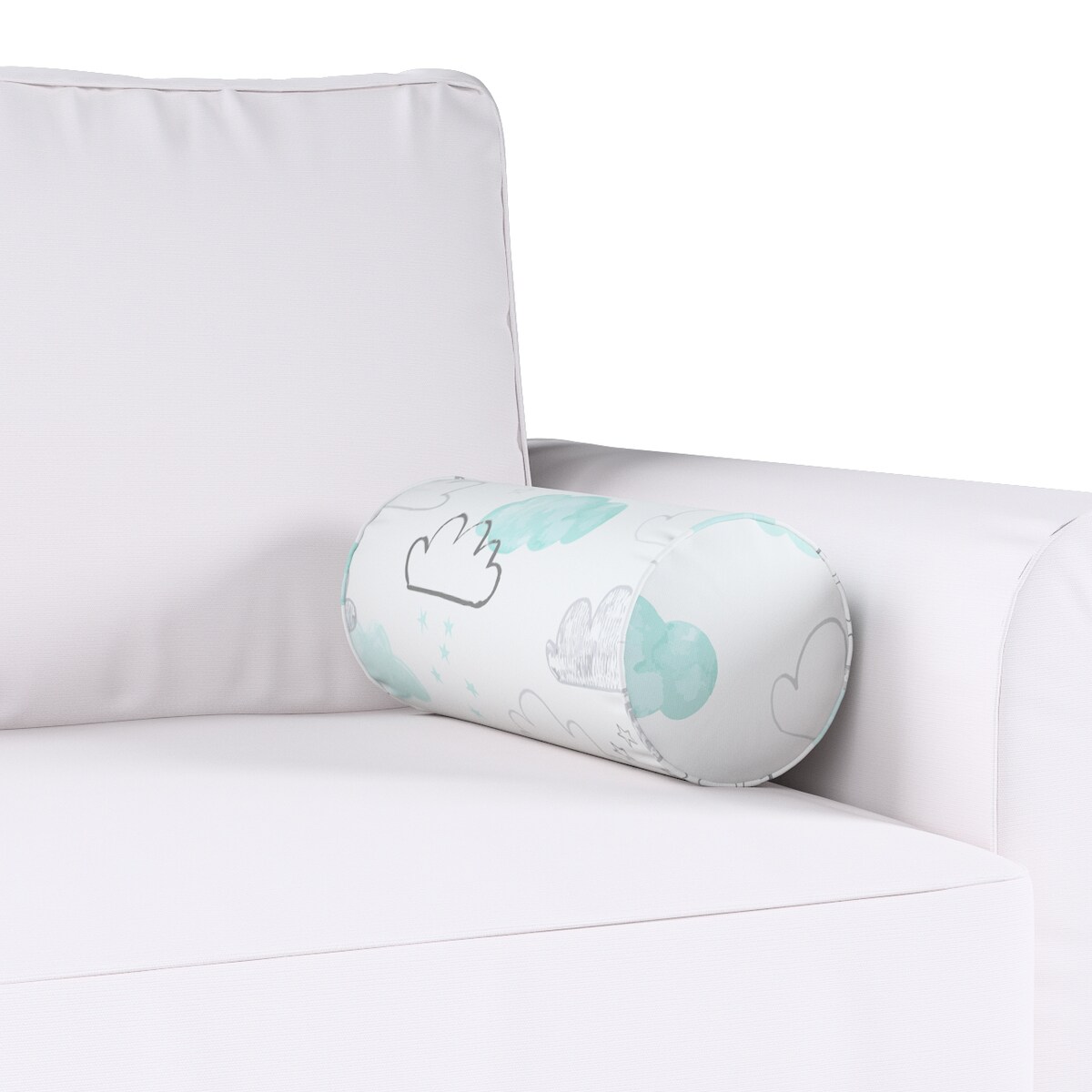 Wałek Ruby, ecru-niebieski, Ø16 x 40 cm, Magic Collection