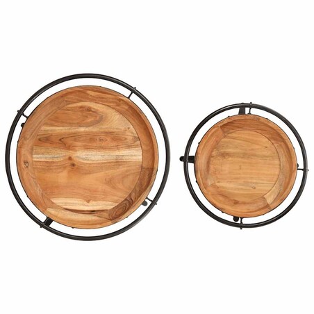 vidaXL 2-częściowy zestaw stolików bocznych z litego drewna akacjowego