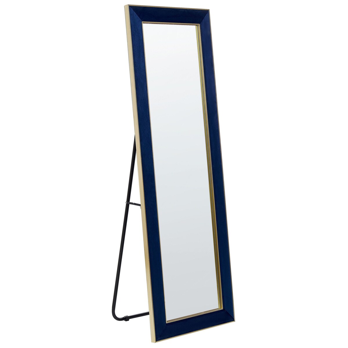 Lustro stojące welurowe 50 x 150 cm niebieskie LAUTREC