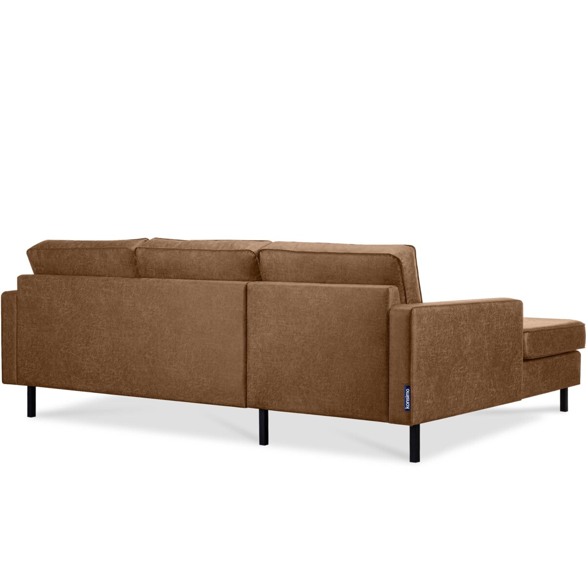 KONSIMO INVIA Narożnik w stylu loft lewy z otomaną ciemny szary brązowy