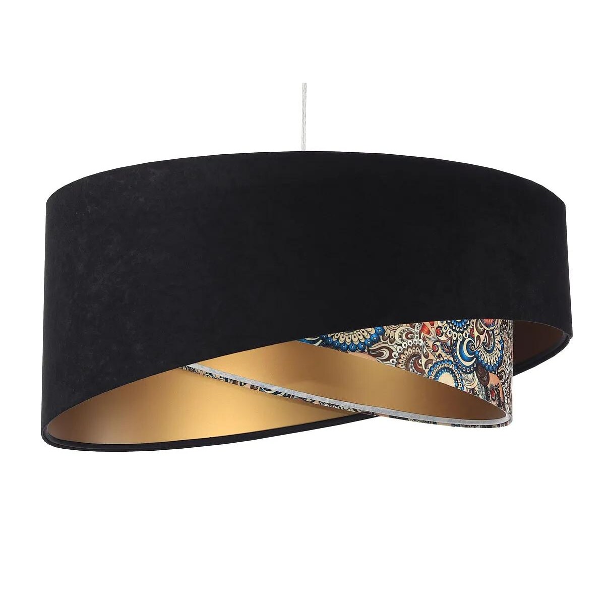 Lampa wisząca BLACK PATTERN czarna/złota