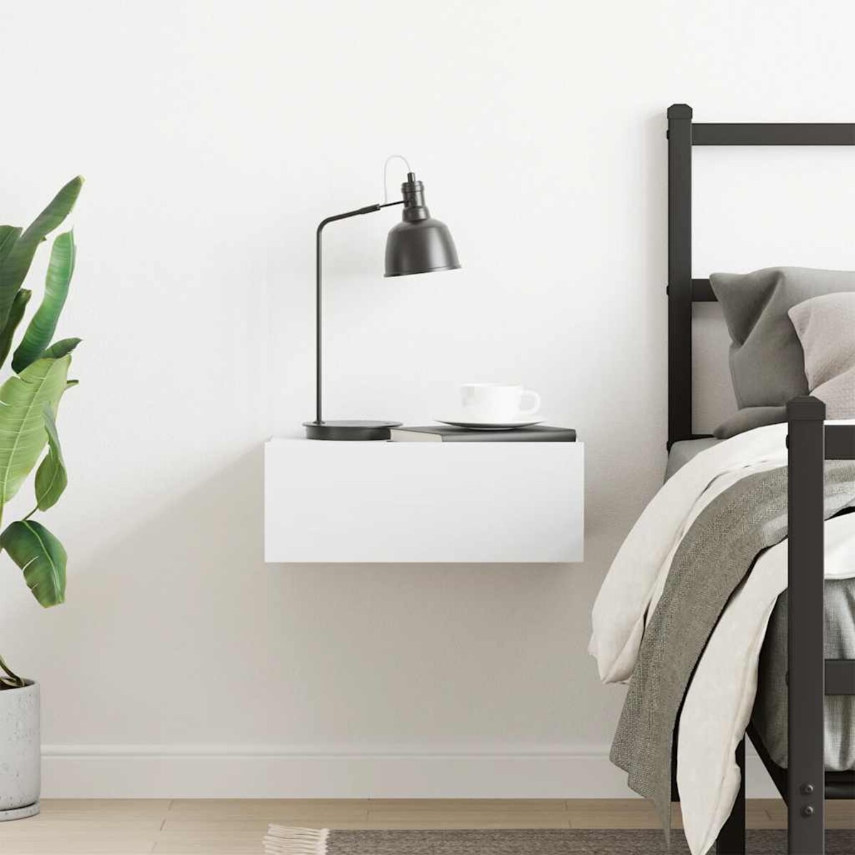 vidaXL Wisząca szafka nocna, biała 40x30x15 cm materiał drewnopochodny