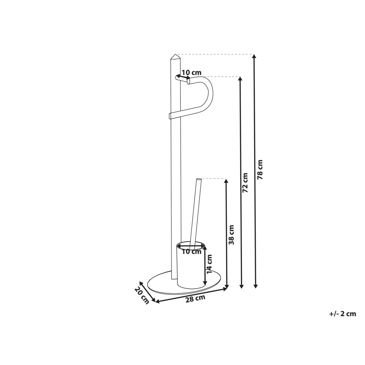 Stojak na papier i szczotkę toaletową czarny SARTO