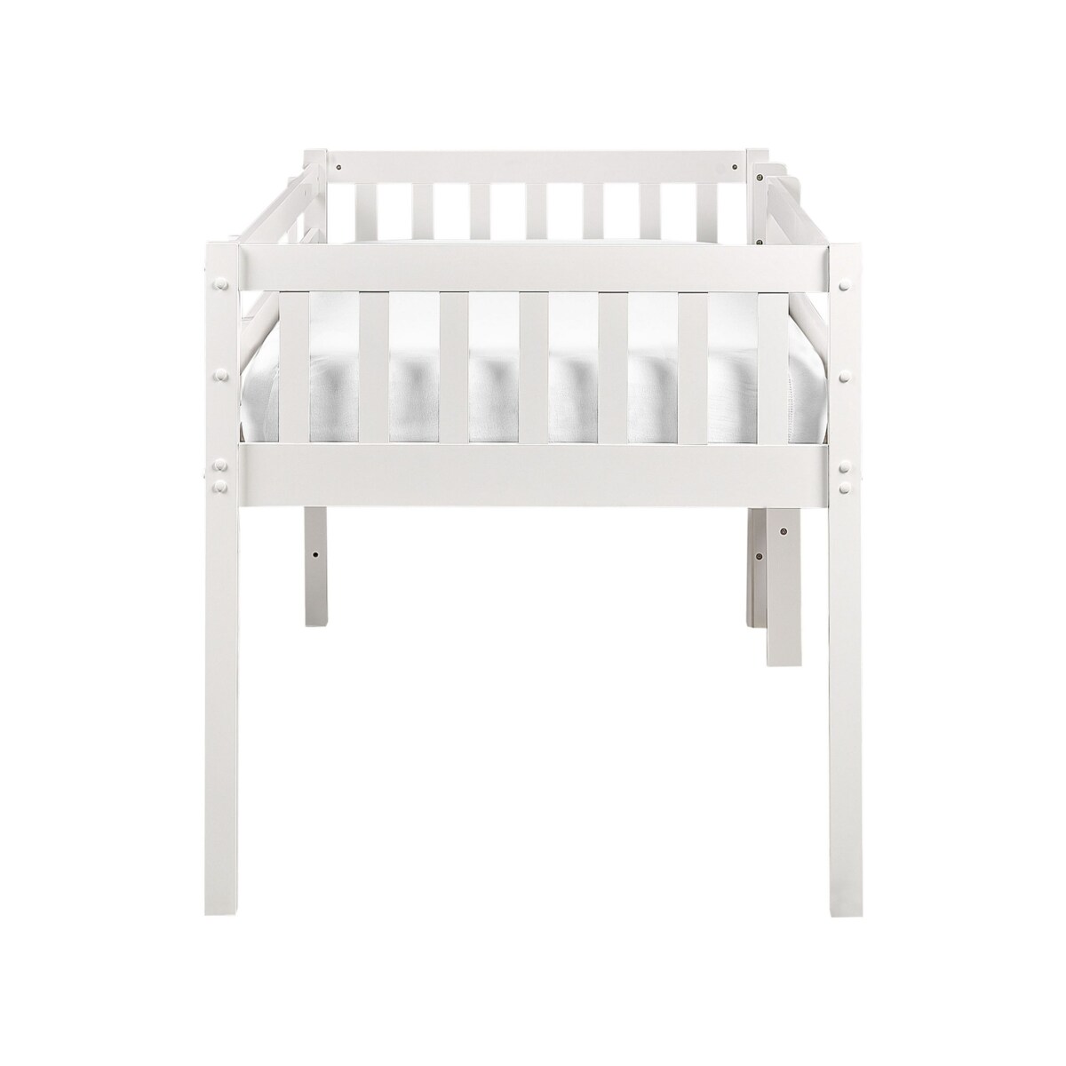 Łóżko dziecięce na antresoli drewniane 90 x 200 cm białe PEIPIN