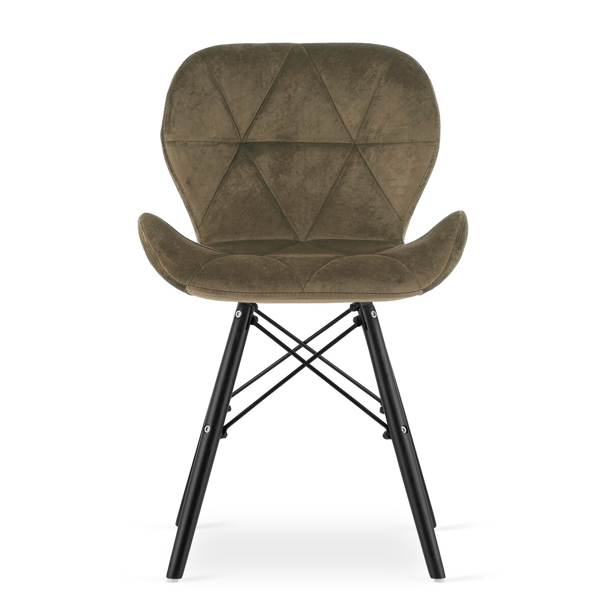 Krzesło Lago Ekoskóra ergonomiczne nowoczesny design - Brąz / Nogi Czarne