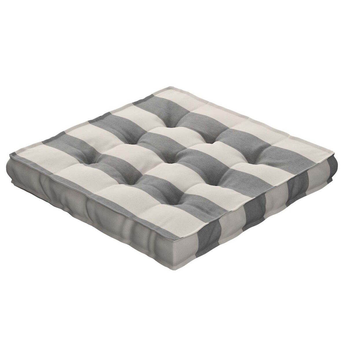 Poduszka na krzesło Kuba, biało-szare pionowe pasy (5,5cm), 50 x 50 x 10 cm, Quadro