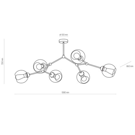 Molekułowa lampa sufitowa Fairy 2731 TK Lighting wielopunktowa szklana czarna