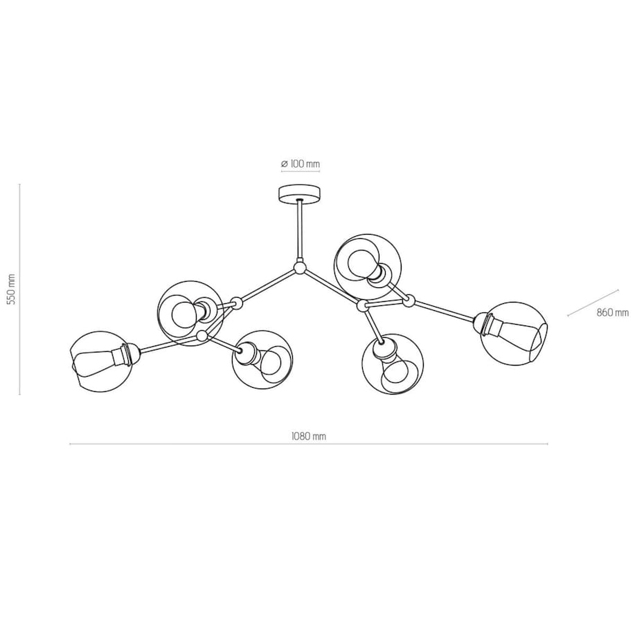 Molekułowa lampa sufitowa Fairy 2731 TK Lighting wielopunktowa szklana czarna