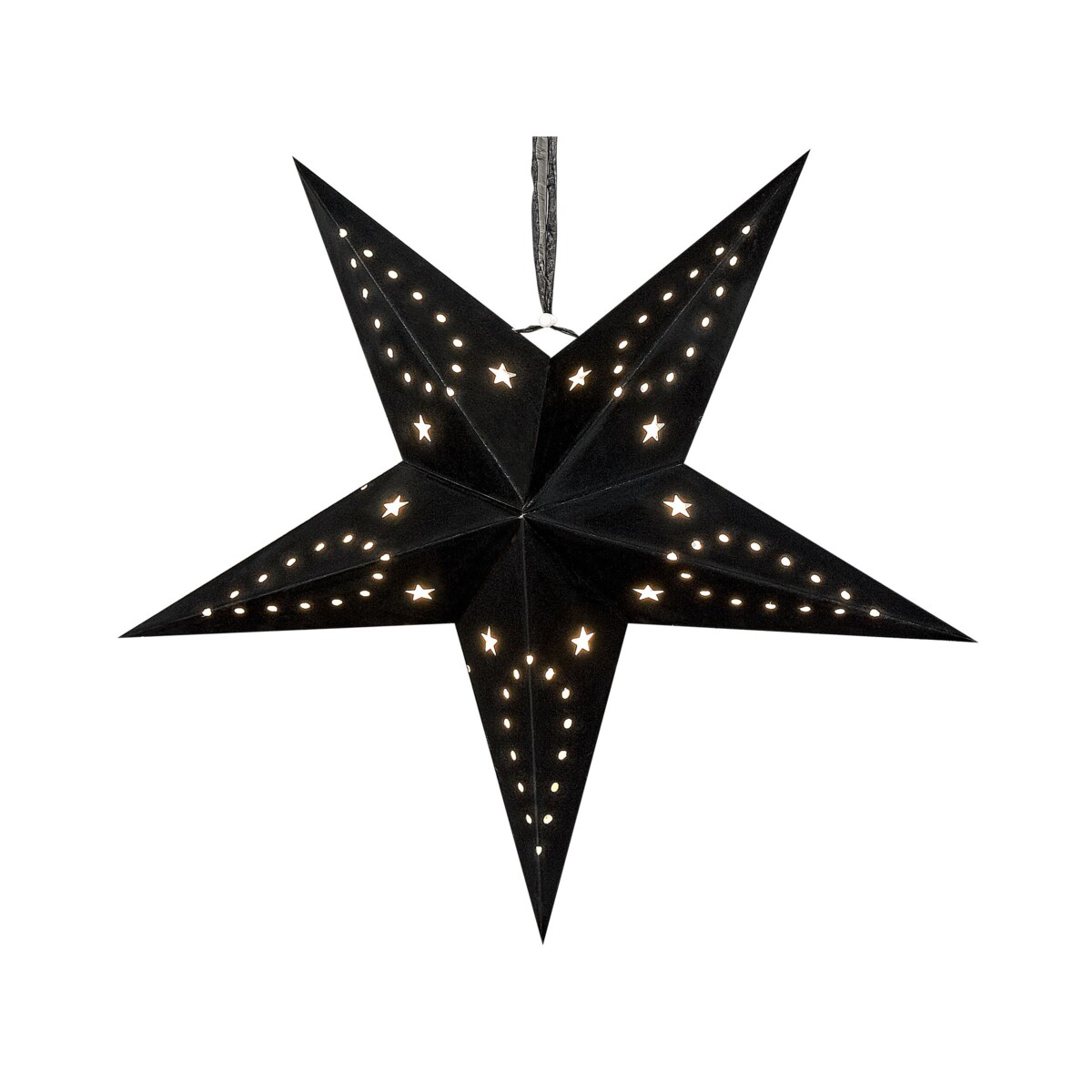 Zestaw 2 wiszących gwiazd welurowych LED 60 cm czarny MOTTI