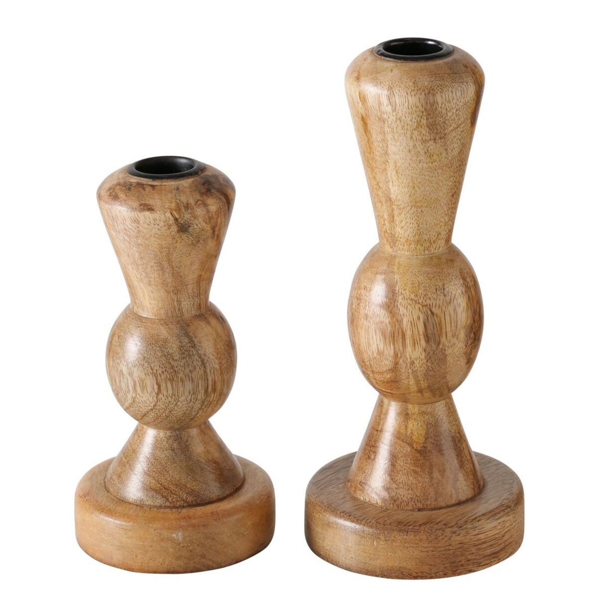 Drewniany świecznik, KESSA, 16 - 20,5 cm, 2 sztuki