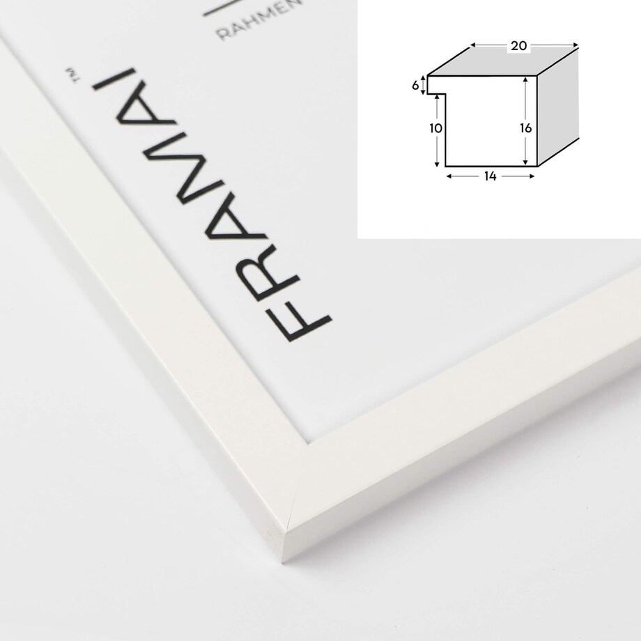 Ramka na zdjęcia 40x60 cm biała rama MDF z plexi do powieszenia pion poziom klasyczna prostokątna ramka FRAMAI®