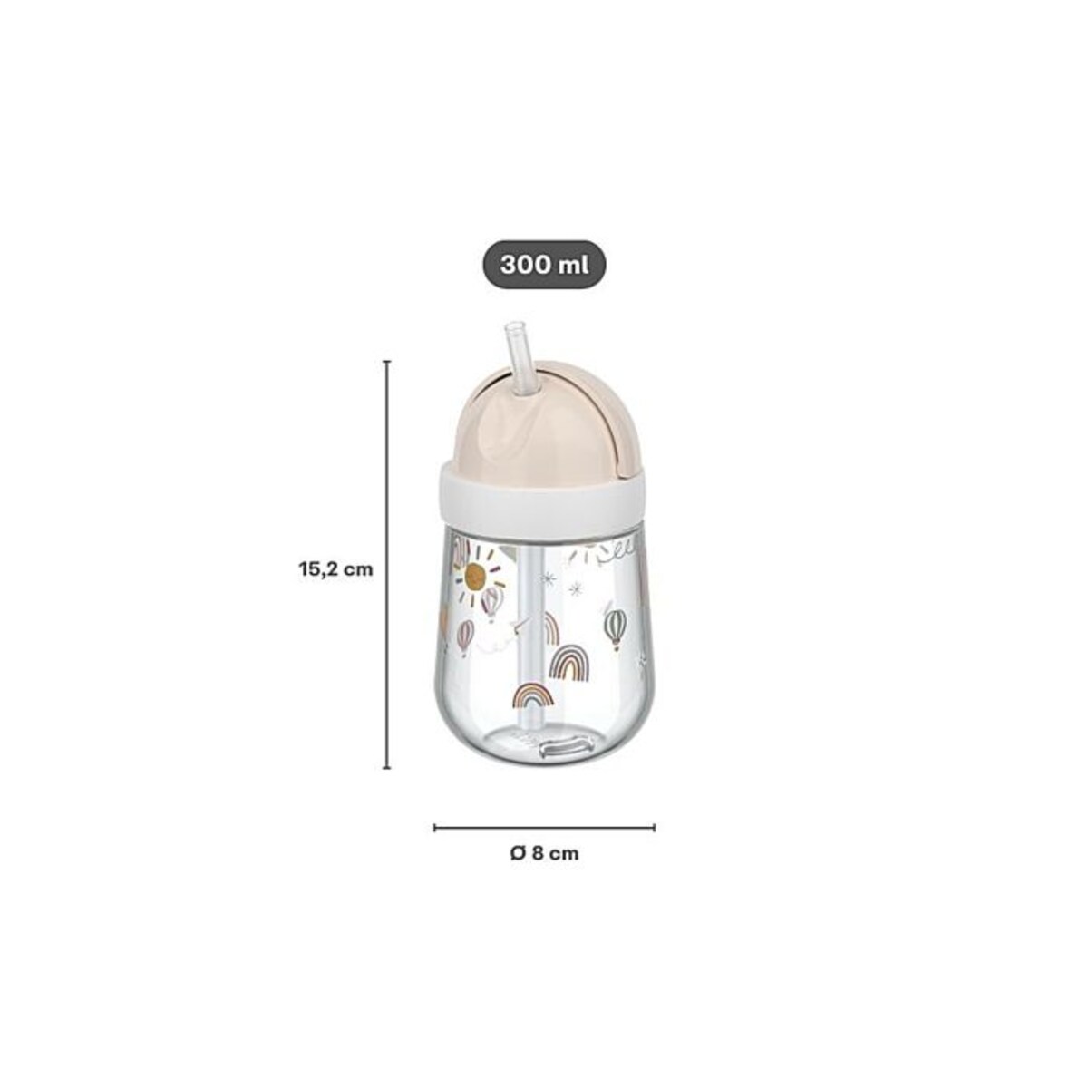 Kubek dziecięcy ze słomką 300ml Mio Fairy Garden 108014065406