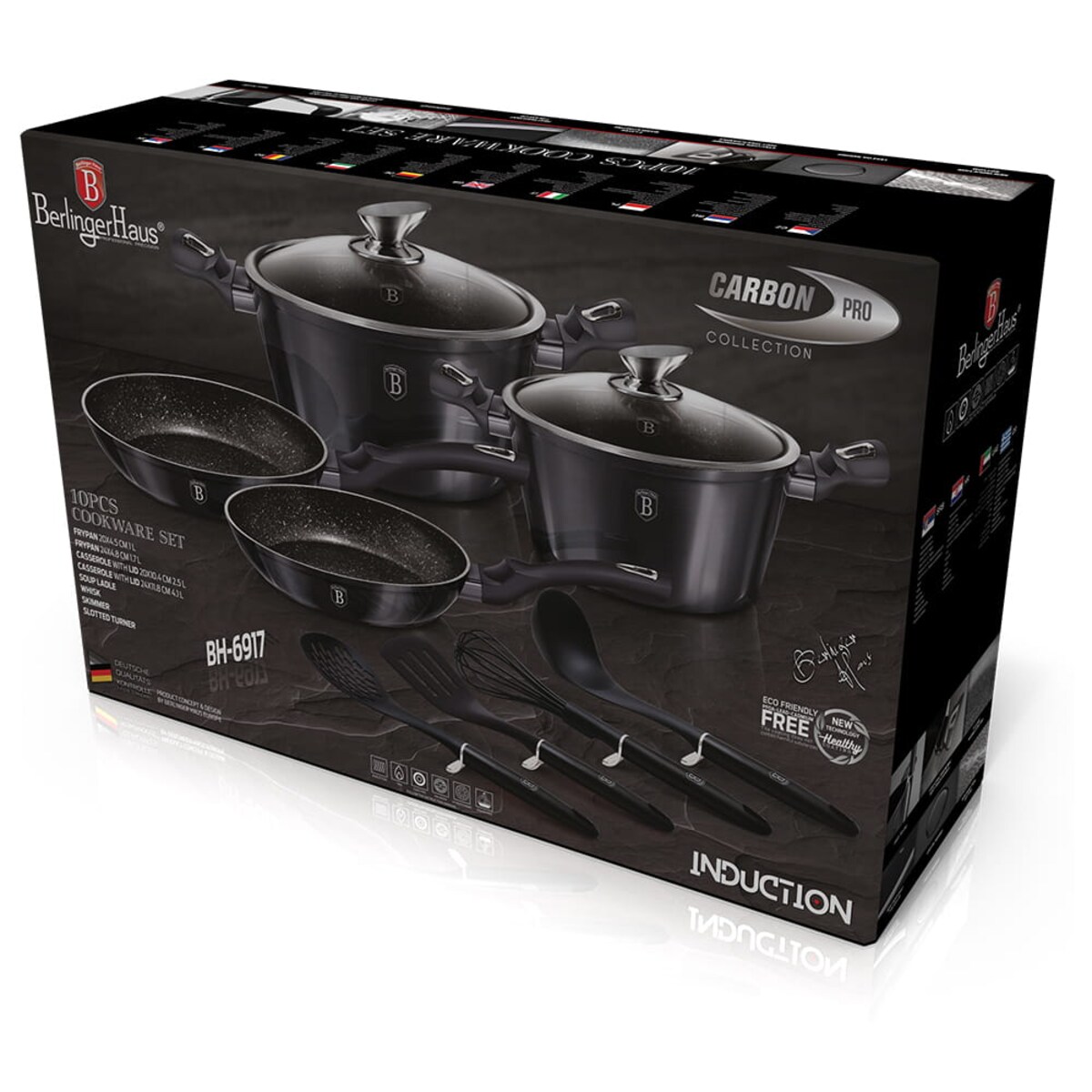 Komplet garnków 10 elementów BERLINGER HAUS Carbon Pro