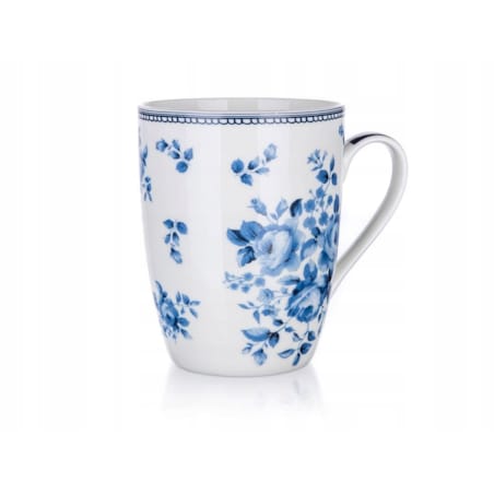 KUBEK W NIEBIESKIE KWIATY 6x380 ml na kawę herbatę prezent święta bliskich