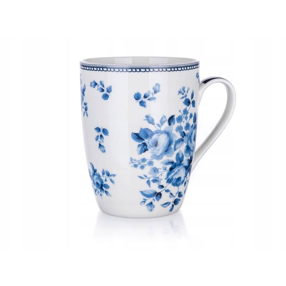 KUBEK W NIEBIESKIE KWIATY 6x380 ml na kawę herbatę prezent święta bliskich