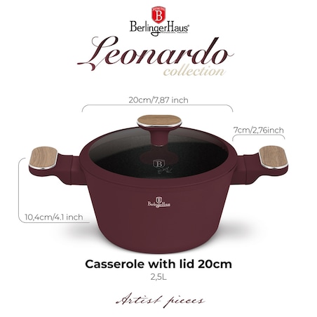 Garnek z pokrywką 20cm BerlingerHaus Leonardo Nordic BH-8300