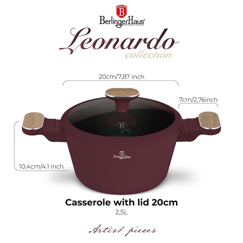 Garnek z pokrywką 20cm BerlingerHaus Leonardo Nordic BH-8300