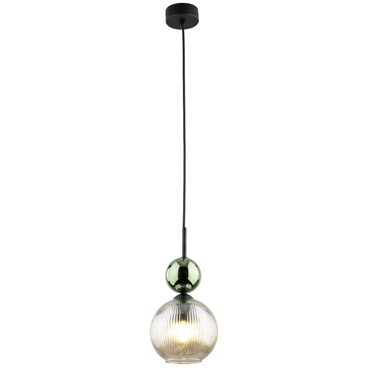 Lampa Wisząca SOPHIA Zielono-Bursztynowa Czarna, E14 LED do 10 W, Regulowana, TK Lighting