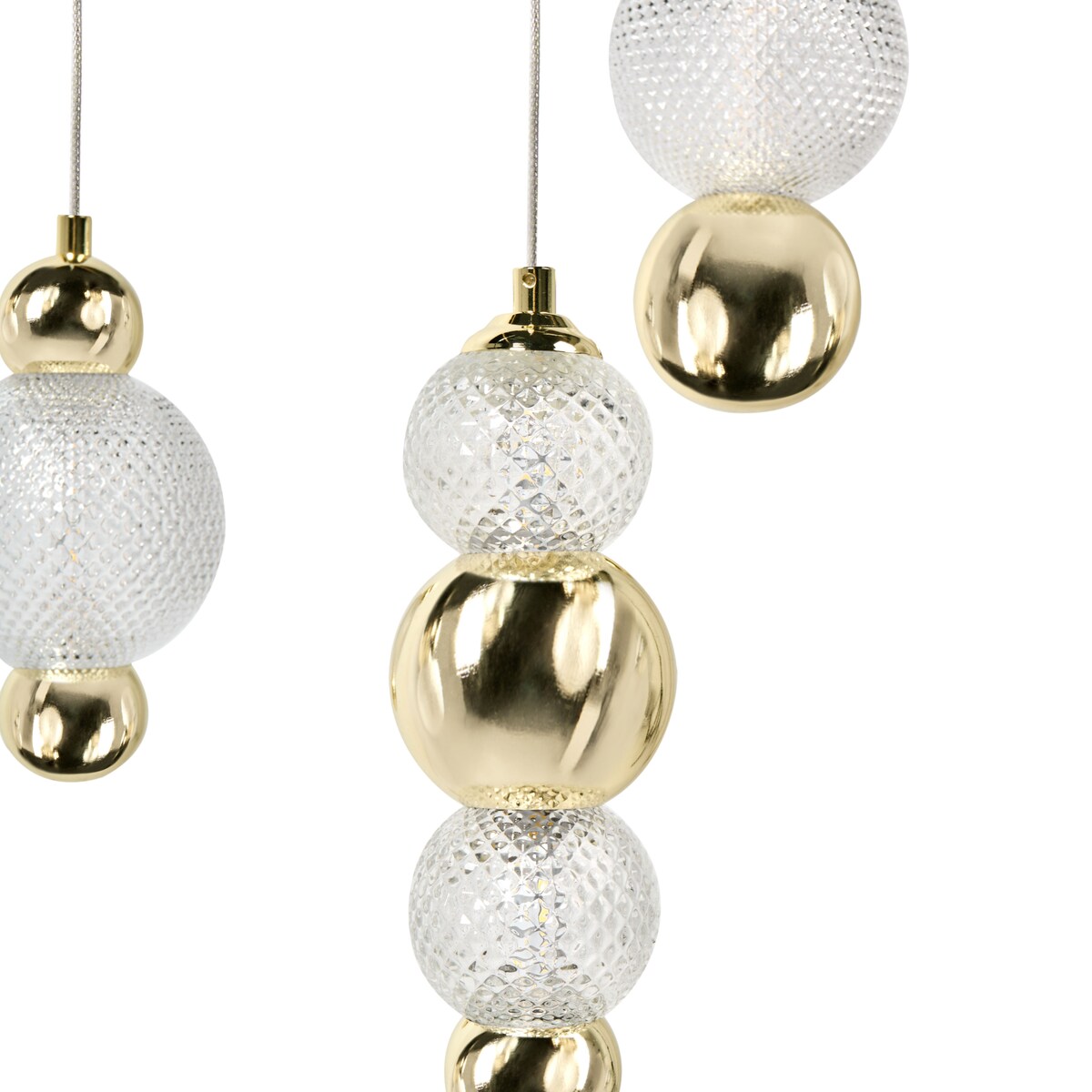 Lampa wisząca 3-punktowa SORA LED Szkło Złoty
