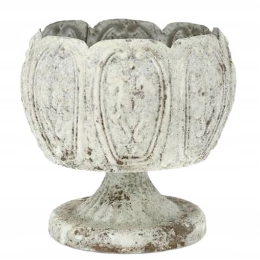 OSŁONKA NA DONICZKĘ BIAŁA METALOWA NA KWIATY PARAPET OSŁONKA WYSOKA 18cm