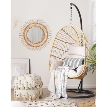 Fotel wiszący ze stojakiem CASOLI Technorattan Naturalny