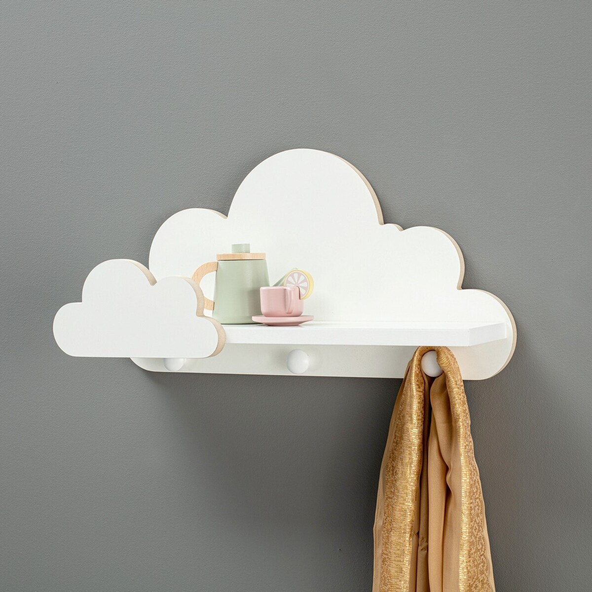 Półka Fluffy Cloud z wieszakiem 52x20x28cm, 52 x 20 x 28 cm