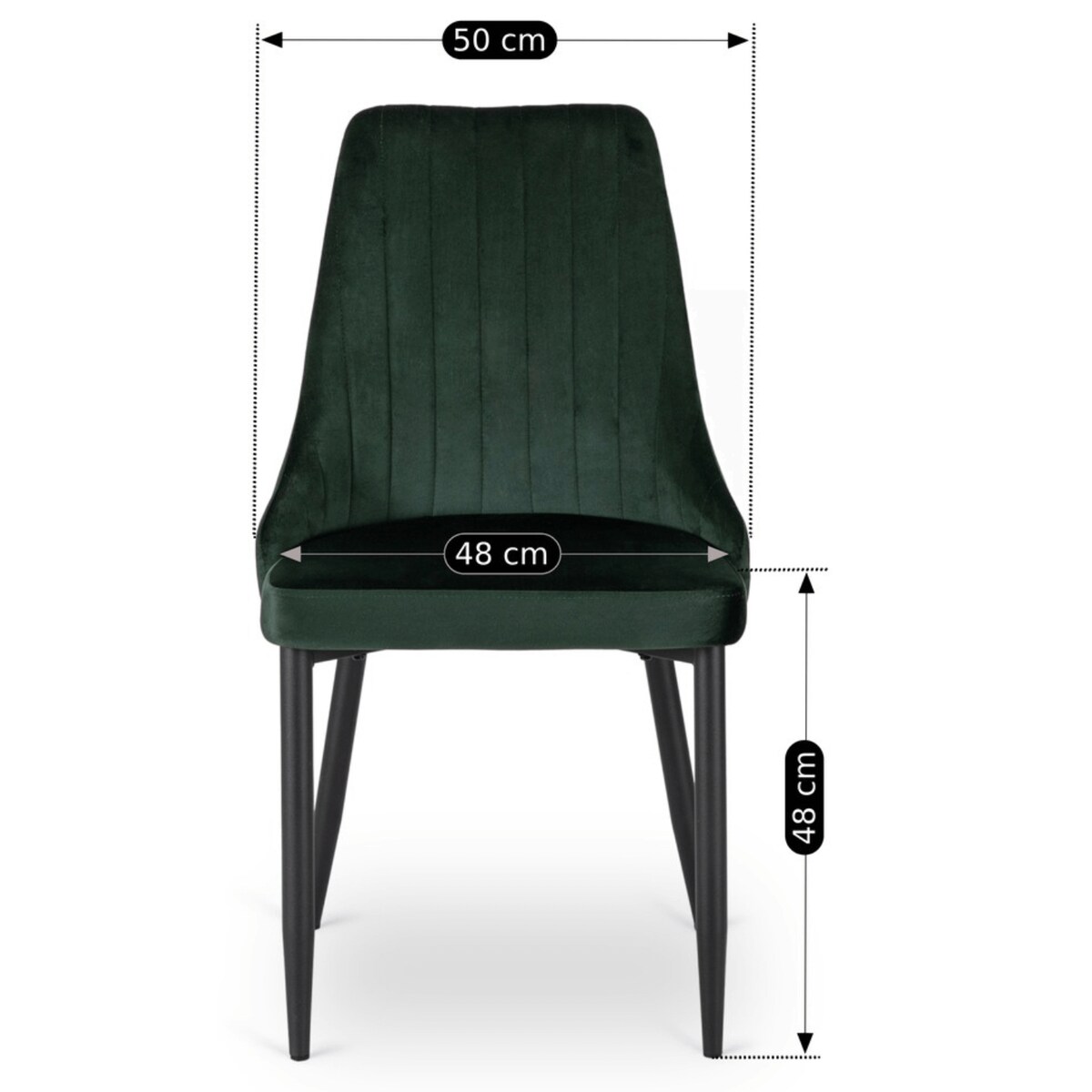 Krzesło Tapicerowane Welurowe Zielone Do Jadalni Salonu Kuchenne Loft BARI