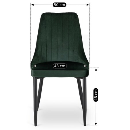 Krzesło Tapicerowane Welurowe Zielone Do Jadalni Salonu Kuchenne Loft BARI
