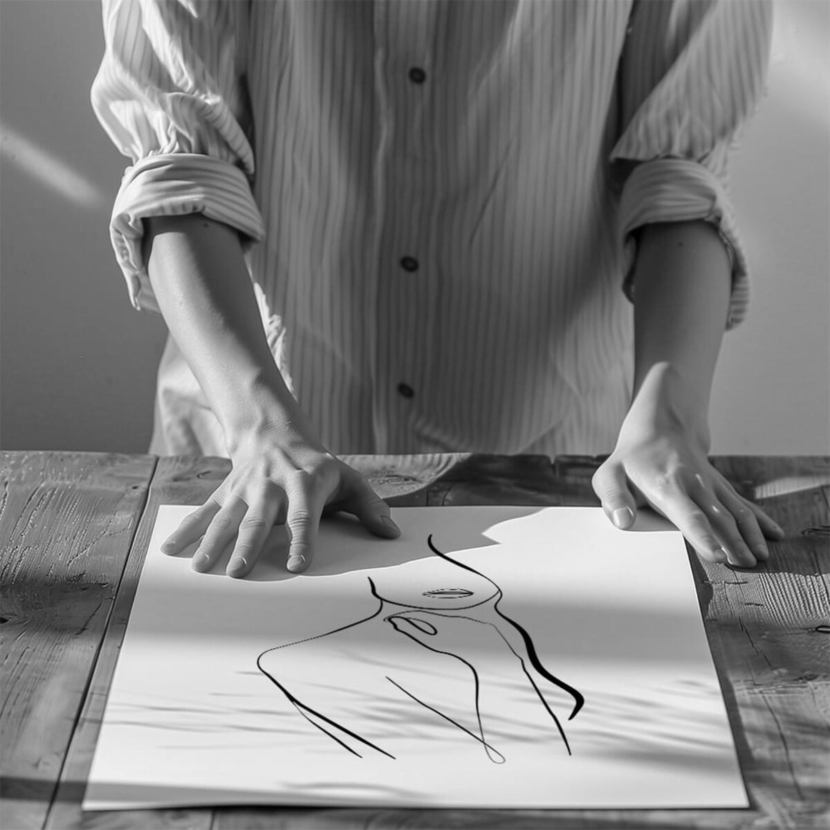 plakat line art mystery lady 5 50x70 cm