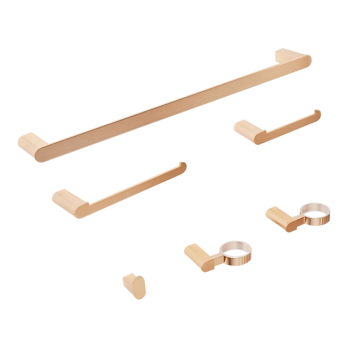 Zestaw akcesoriów toaletowych 6 elementów PARACAS Z uchwytami i haczykami na ręczniki Złoty