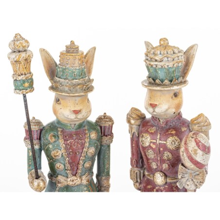 Dekoracja - para królików 30,5x9,5x6,5 i 31,5x9x6,5 cm REYES