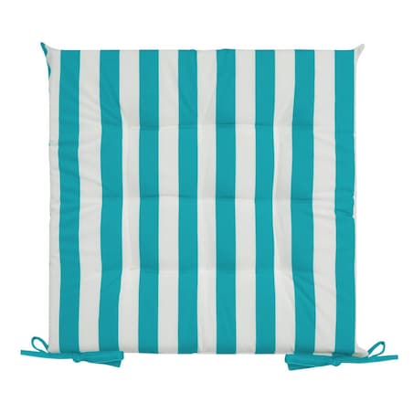 Poduszka na Siedzisko Krzesło Fotel Ogrodowy 40 x 40 x 5 cm Niebieska w Pasy