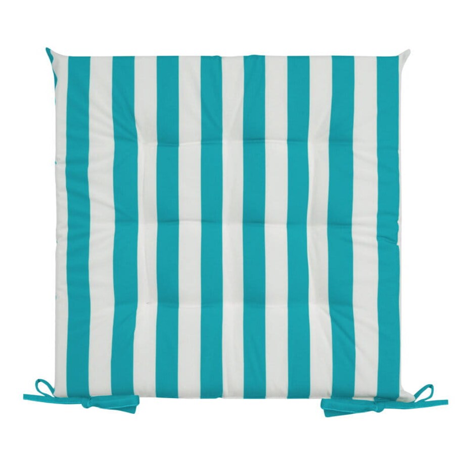 Poduszka na Siedzisko Krzesło Fotel Ogrodowy 40 x 40 x 5 cm Niebieska w Pasy