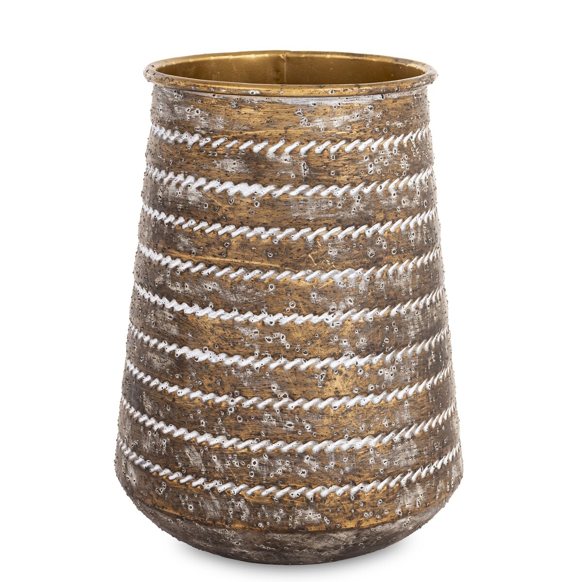 Wazon metalowy złoty 29,5x21,5x21,5 cm CONO