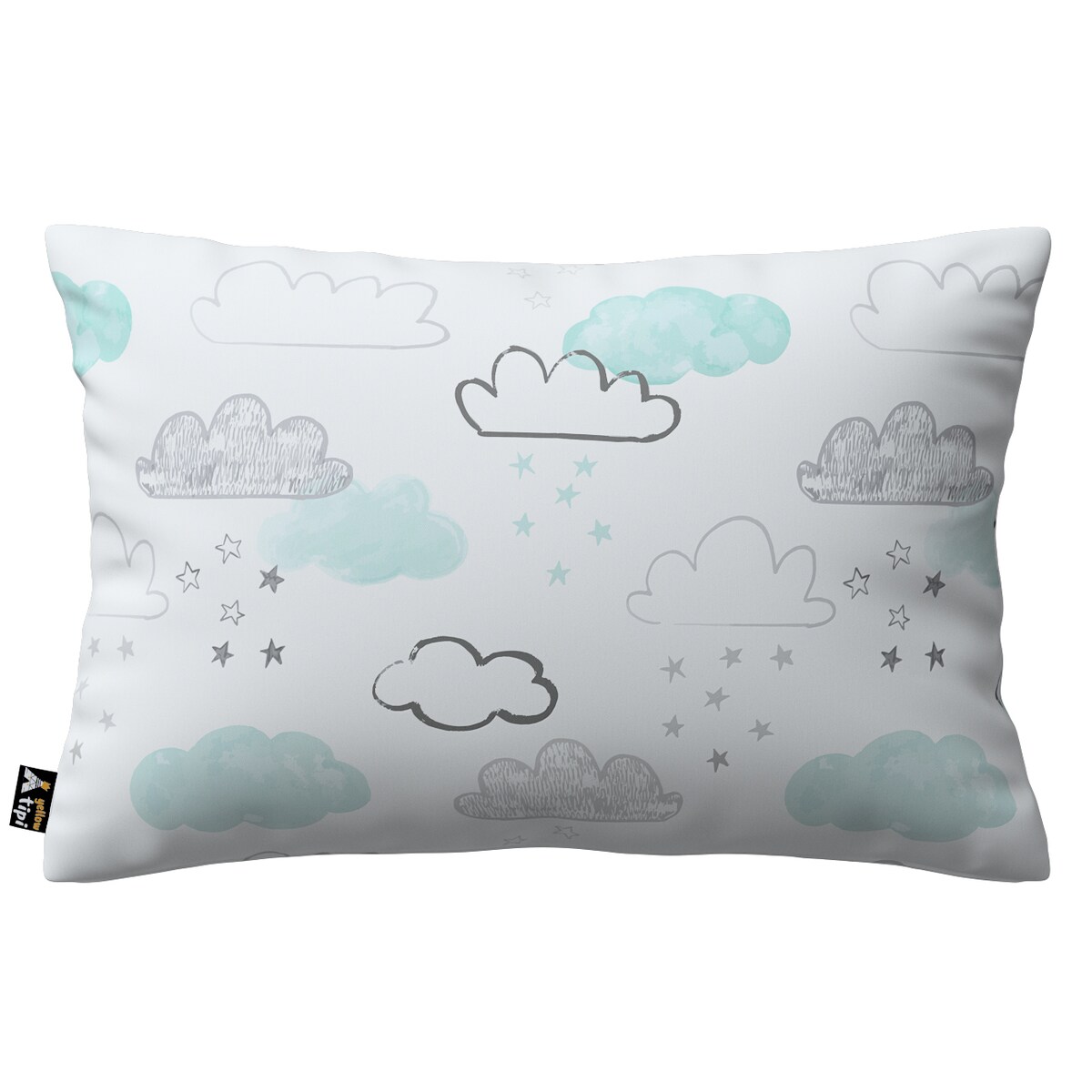 Poszewka Milly prostokątna 60x40 ecru-niebieski