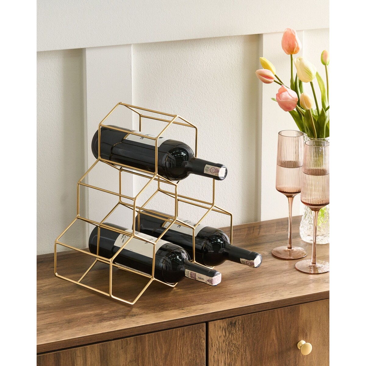 Stojak na wino LISTOWEL Złoty