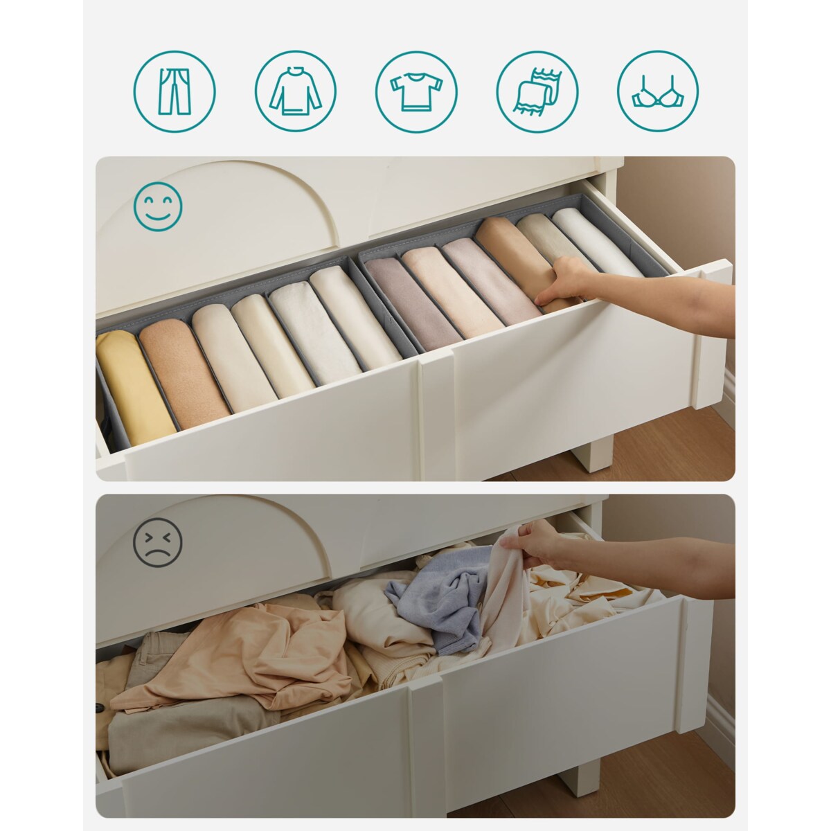 Organizer Do Przechowywania Zestaw 2 Sztuki Szary