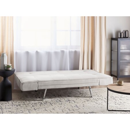 Tapicerowana sofa rozkładana beżowa BRISTOL