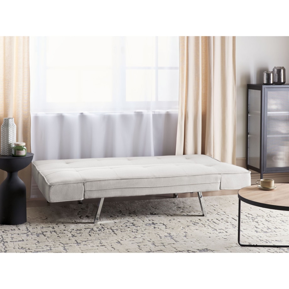 Tapicerowana sofa rozkładana beżowa BRISTOL