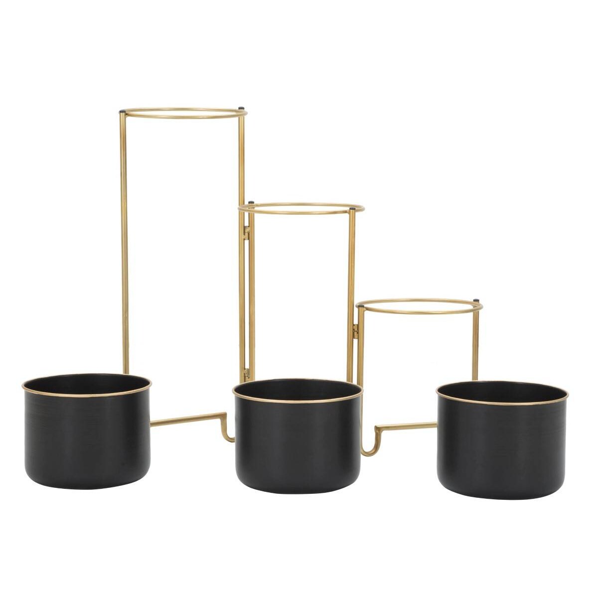 Doniczki metalowe na składanym stojaku, wys. 55 cm