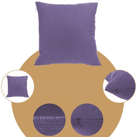 Poszewka dekoracyjna 45x45 wrzosowa, gładka