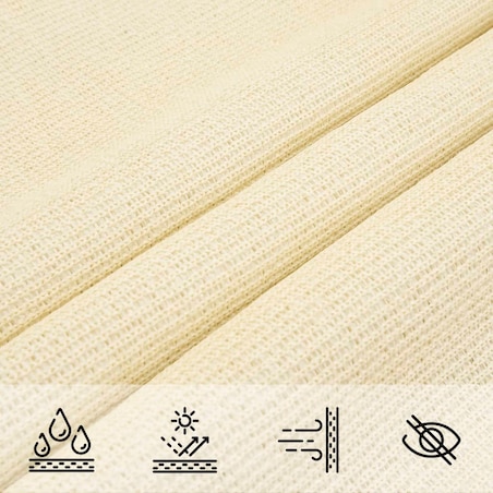 vidaXL Żagiel przeciwsłoneczny, 160 g/m², kremowy, 5x8 m, HDPE