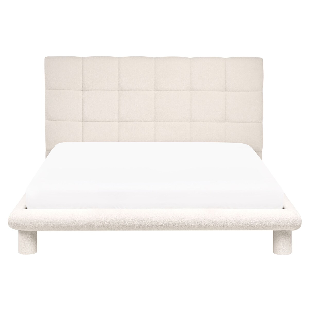 Łóżko Boucle CRESSAT 160 x 200 cm Złamana biel