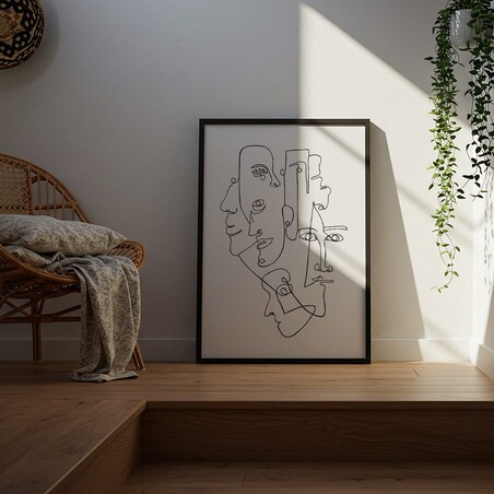 plakat art line faces 50x70 cm