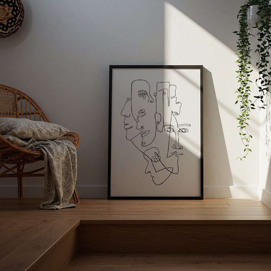 plakat art line faces 50x70 cm