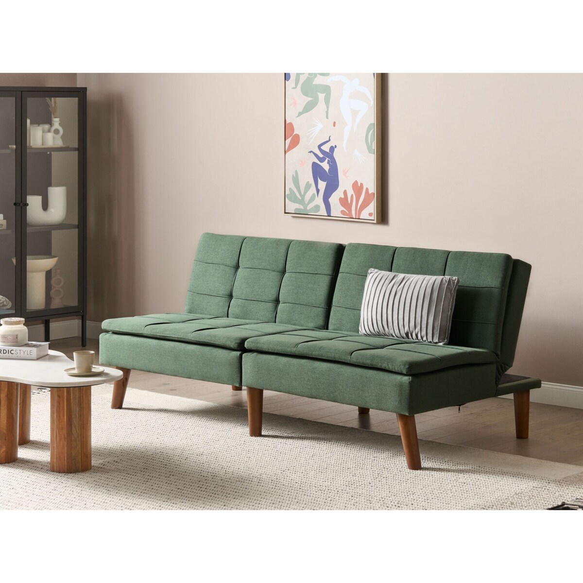 Sofa rozkładana zielona RONNE