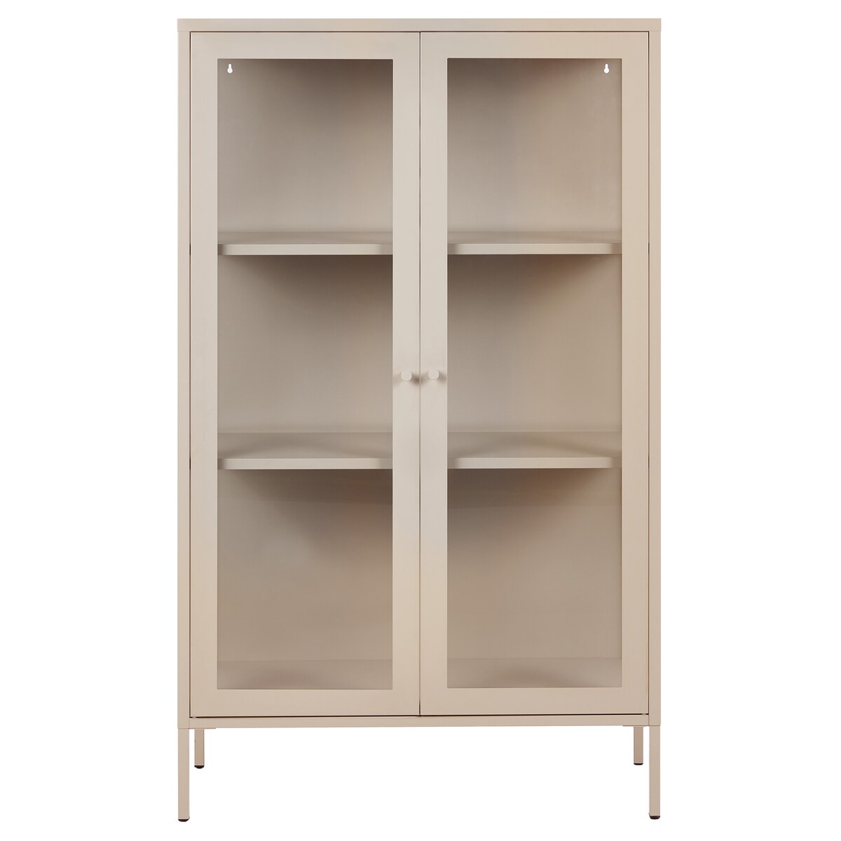 Witryna ze szklaną gablotą NASH 90 cm Metal Beżowy