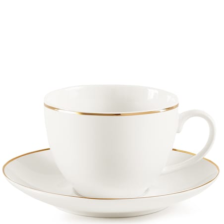 KONSIMO AD BELLA, Filiżanka do kawy ze spodkiem 6 szt., kolor ecru/złoty