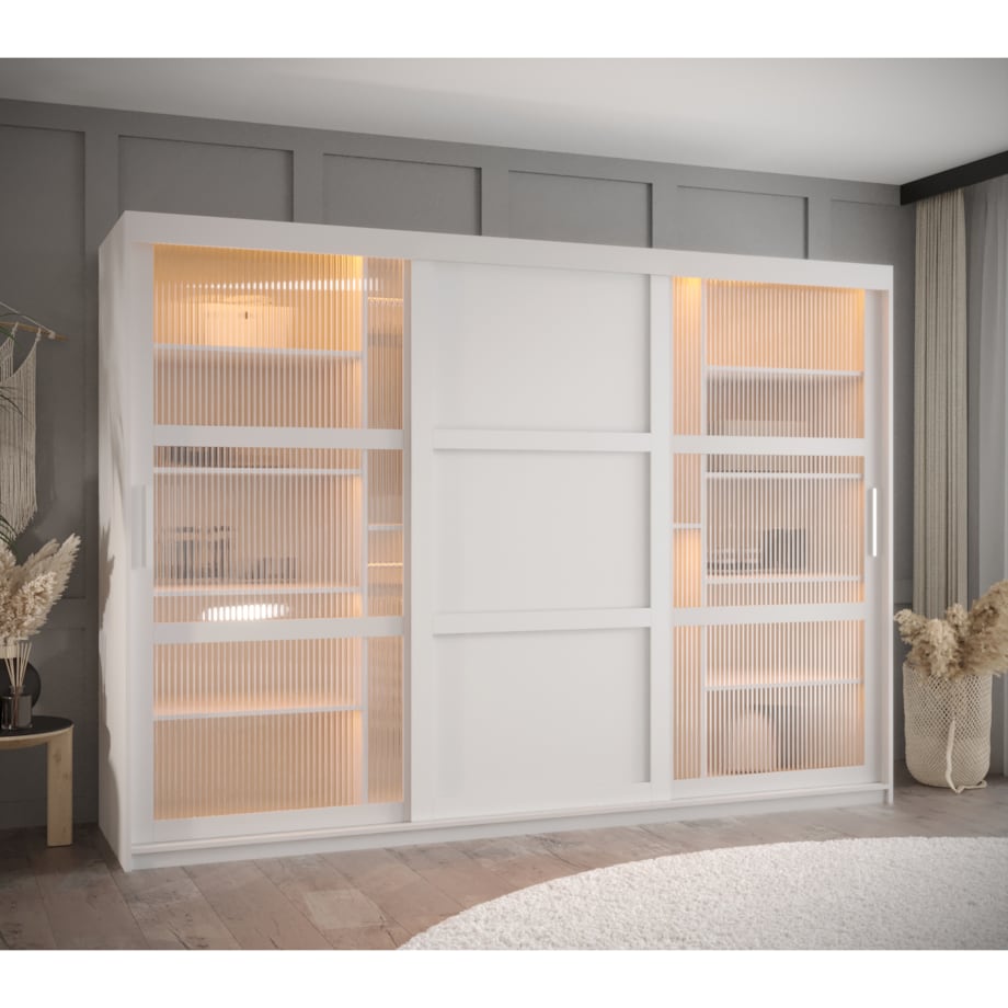 Szafa przesuwna Garderoba FLUTES 3 250 biały