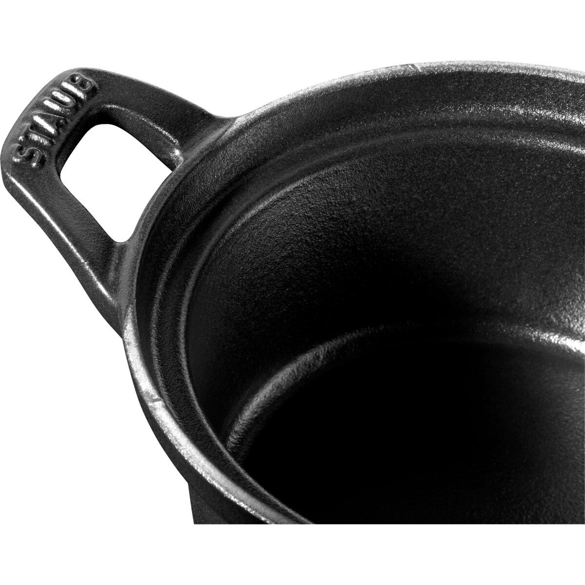 Garnuszek żeliwny okrągły Staub La Coquette - 500 ml, Czarny